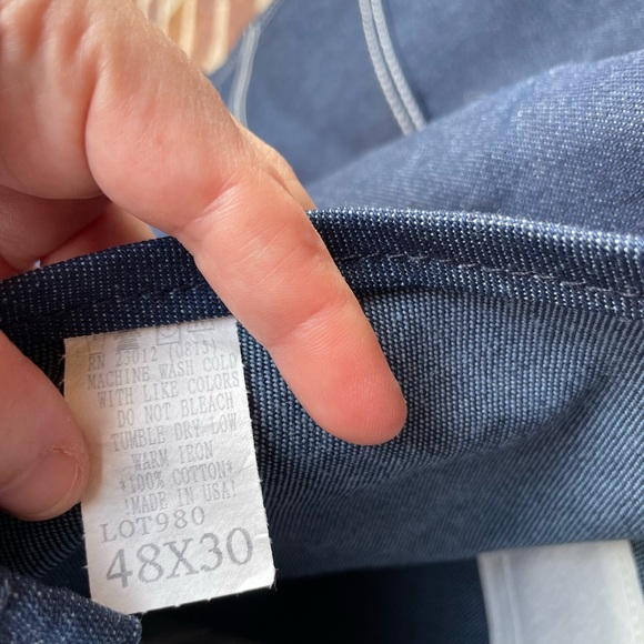 NWT Men’s Round House Dark Wash Carpenter Style Zipper Fly Overalls Size 48x30 - Picture 10 of 15